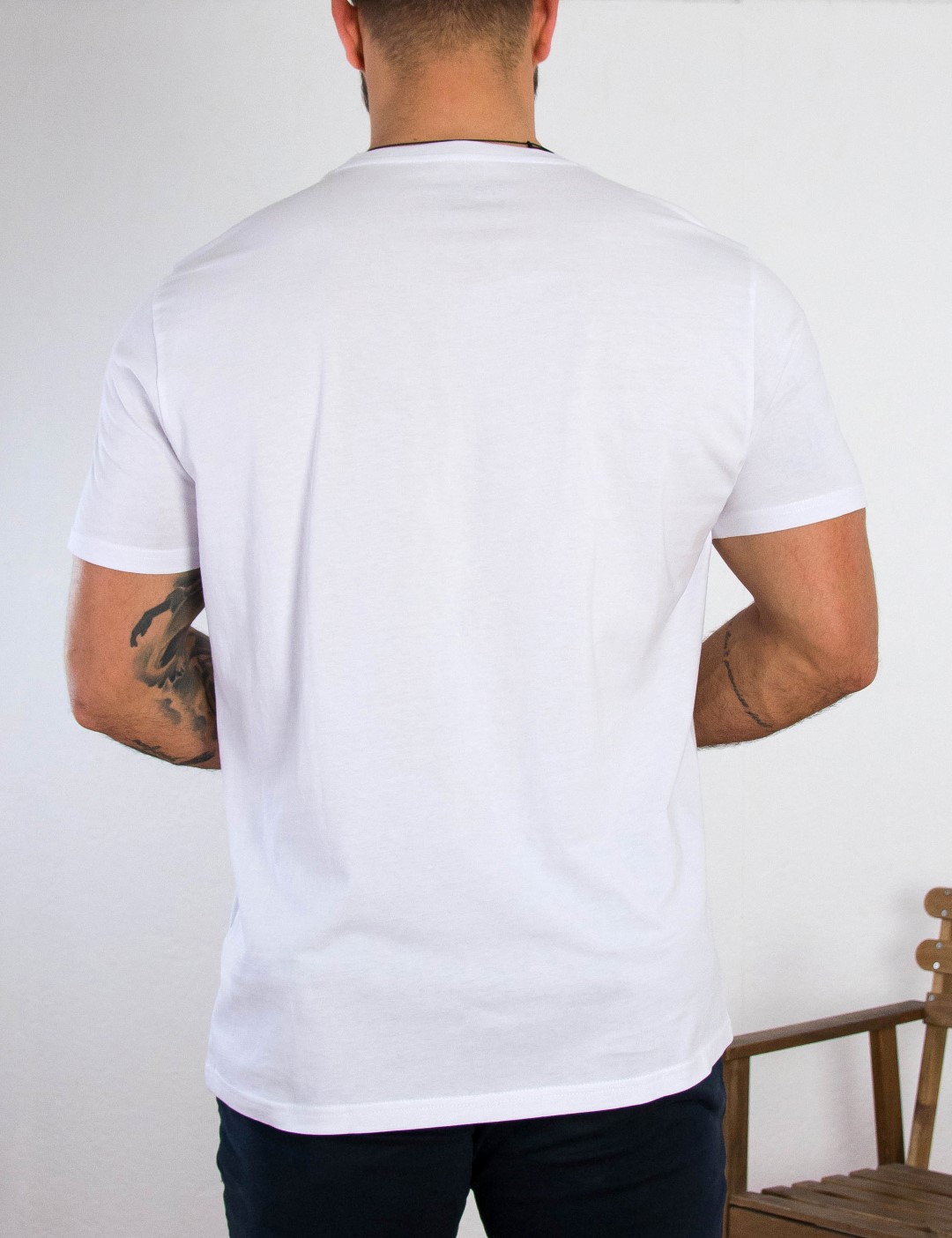 Lee ανδρικό μπλουζάκι λευκό SS Pach Logo Tee L60UFQ12 φωτογραφία